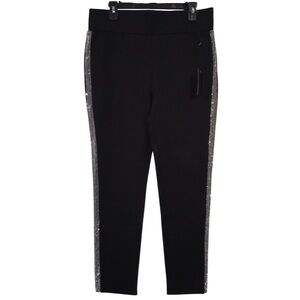 Black Leggings with Silver Rhinestone Sides ✨